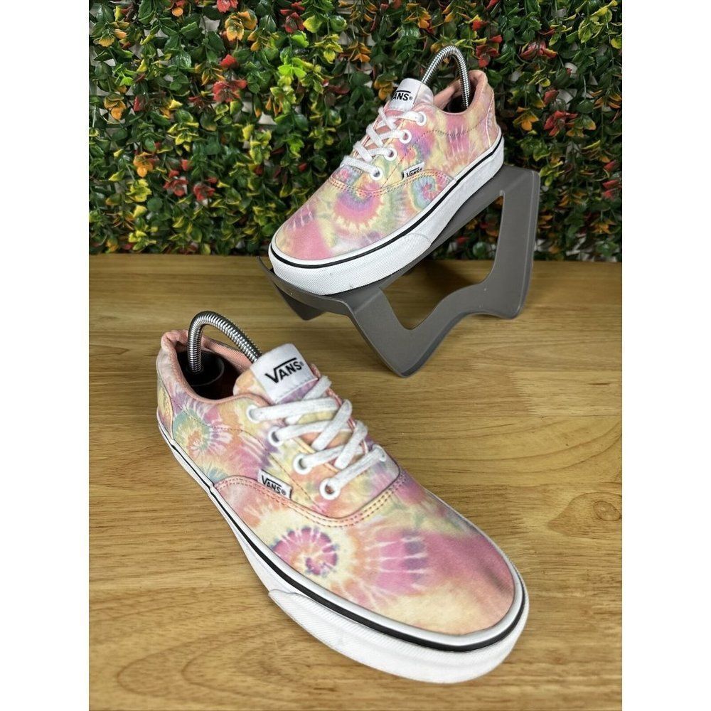 7 Vans Doheny Tie Dye Skate Shoes Sneakers Lace Up Pink Yellow‎ 721356 Womens 7